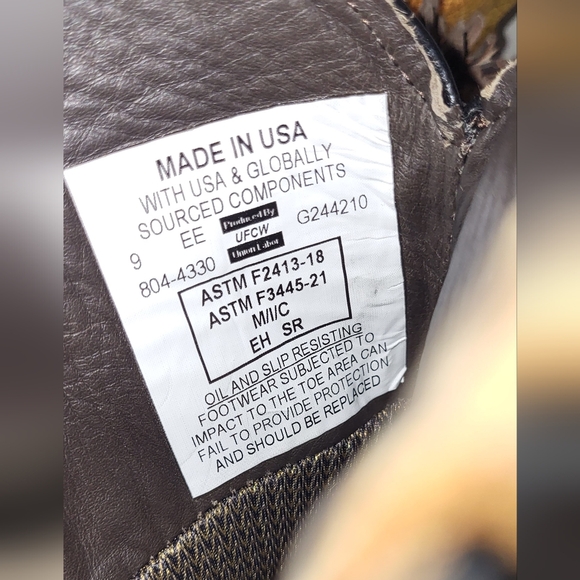 Thorogood Men's NWOT Western 11" Square Toe Waterproof Leather Boots Size 9 EE - Picture 10 of 13